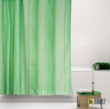 Штора для ванной ILLUSION зеленая