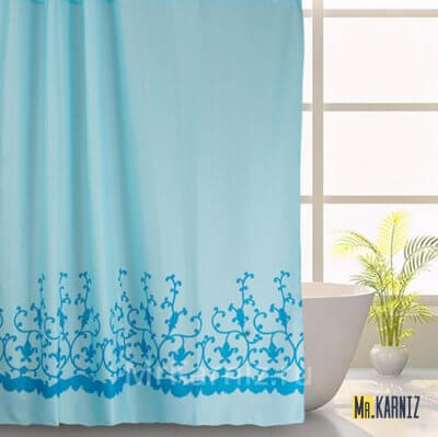 Штора для ванной Plot Art голубая