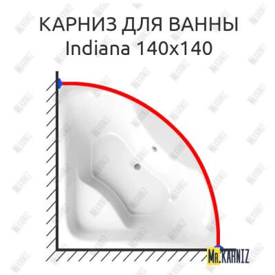 Карниз для ванны Alpen Indiana 140х140 Усиленный 25 мм MrKARNIZ