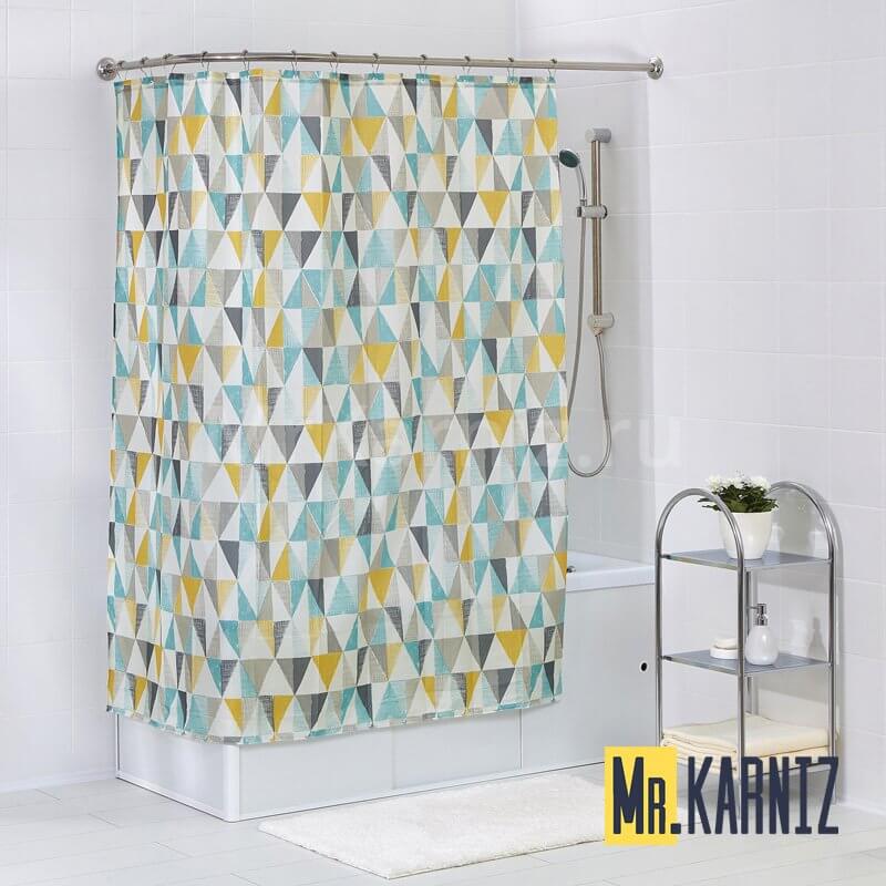 Штора для ванной Tringular Scrawl мульти