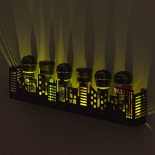 Полка для кухни для специй с подсветкой. Полочка для кухни на стену 50 см черная. RGB светильник.