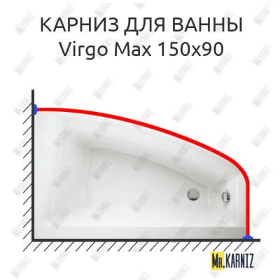 Карниз для ванны Cersanit Virgo Max 150х90 Усиленный 25 мм MrKARNIZ