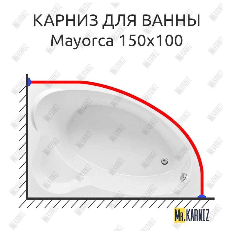 Карниз для ванны Aquanet Mayorca 150х100 Усиленный 25 мм MrKARNIZ Карниз для ванны Aquanet Mayorca 150х100 Усиленный 25 мм MrKARNIZ