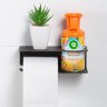 Держатель для туалетной бумаги и освежителя с полочкой настенный металлический Черный 19x8x6L фото 10