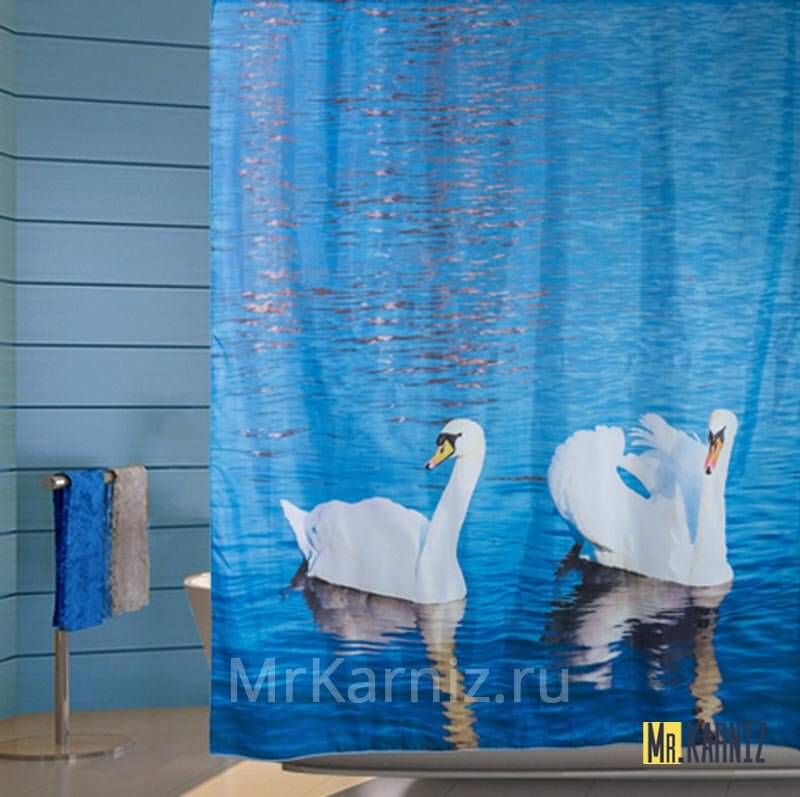 Штора для ванной SWANS Лебеди